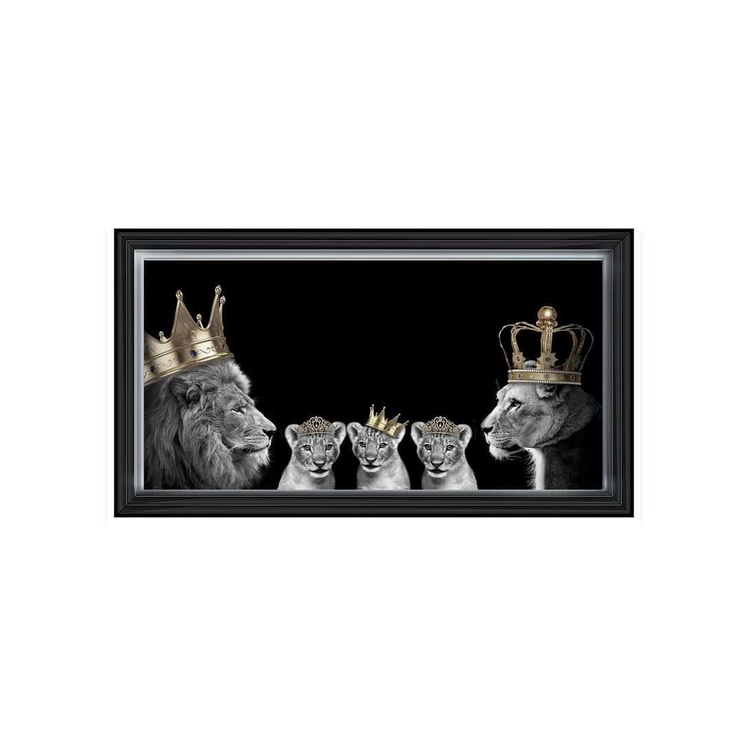 AN378 Lion family of 5 (Gold Crowns) I