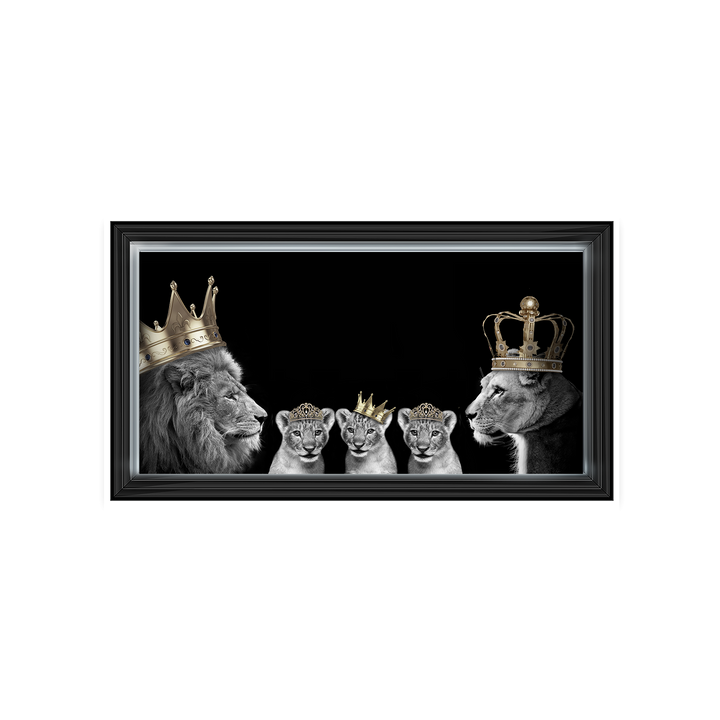 AN378 Lion family of 5 (Gold Crowns) I