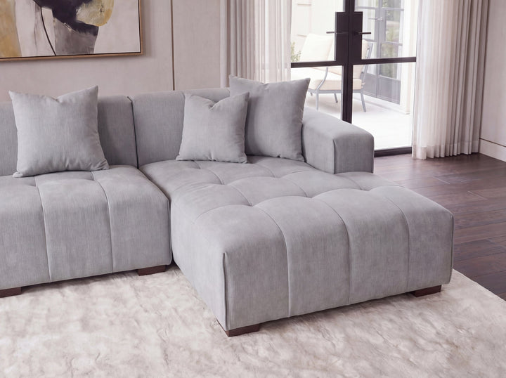 Aluxo Leonard Left Hand Corner Group in Cloudy Grey Bouclé