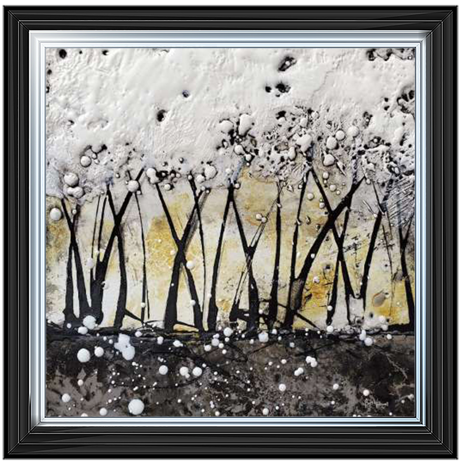 AB127 Abstract Trees Gold White