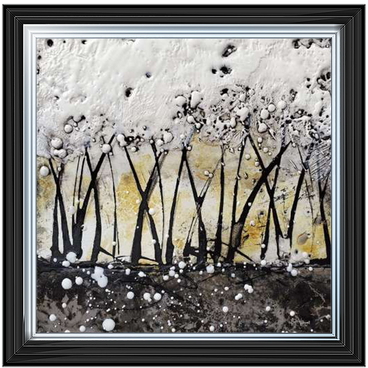 AB127 Abstract Trees Gold White