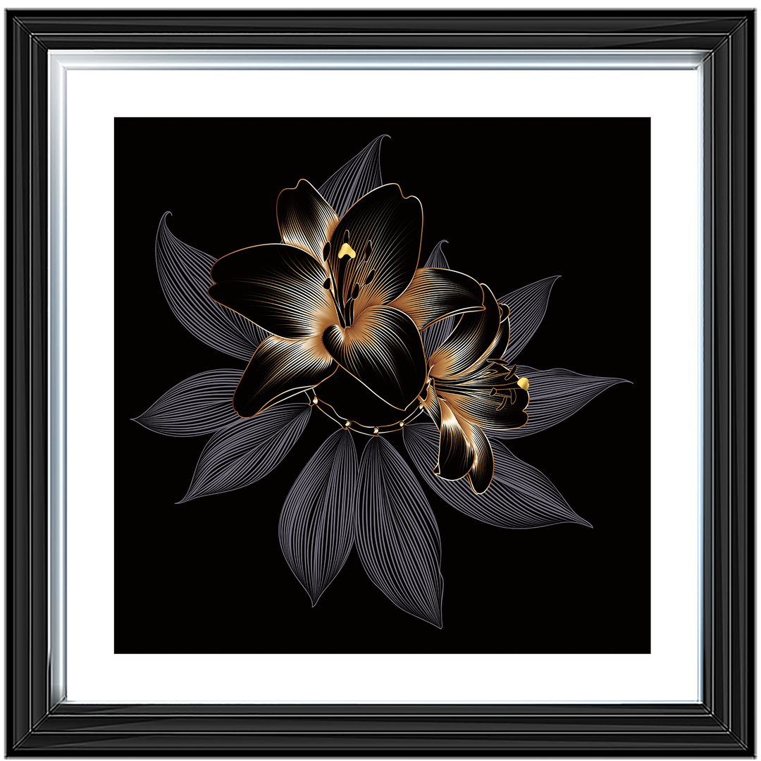 FL238 Black Beauty Flower with border