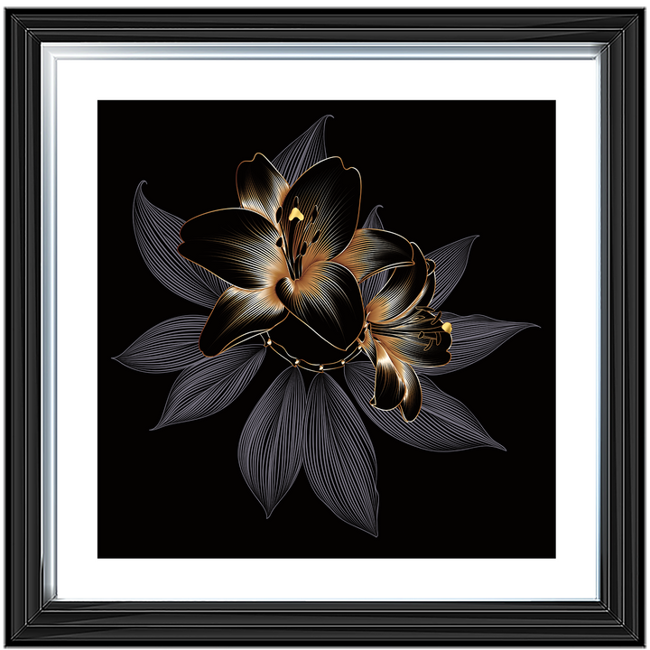 FL238 Black Beauty Flower with border