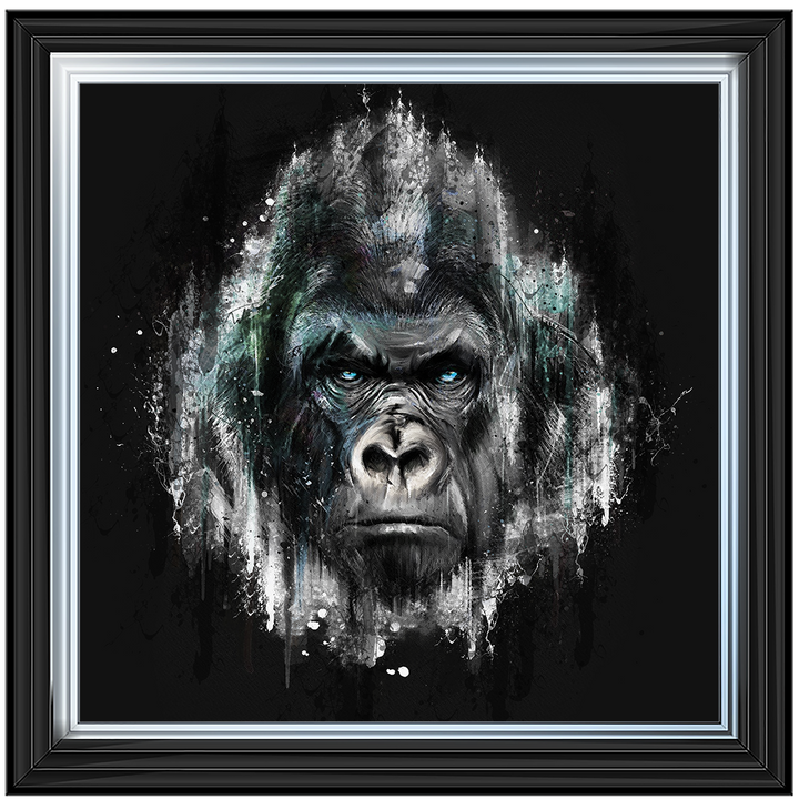 AN417 Black & Blue Gorilla Watercolour