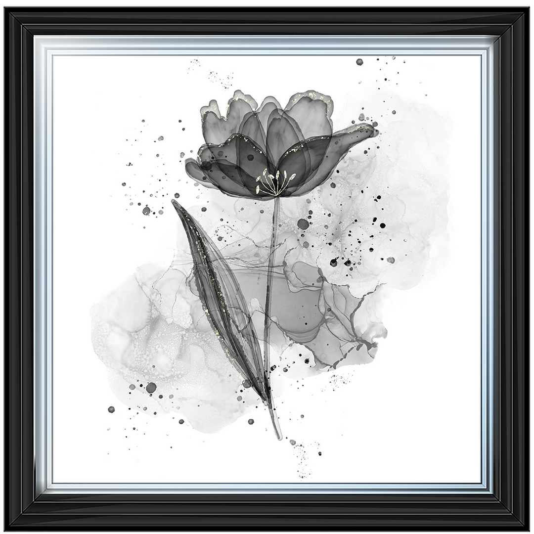 Silver Flower With Splashes