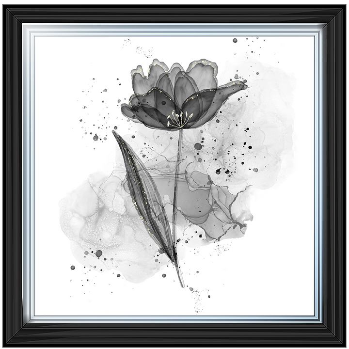 Silver Flower With Splashes