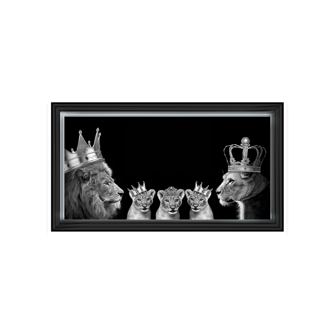 Lion family of 5 (Silver Crowns)