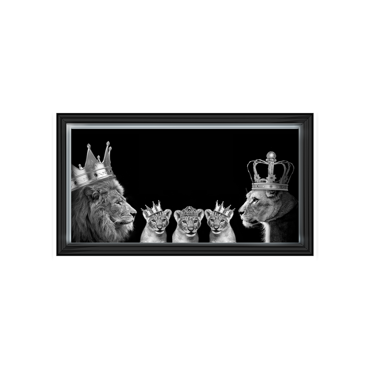 Lion family of 5 (Silver Crowns)