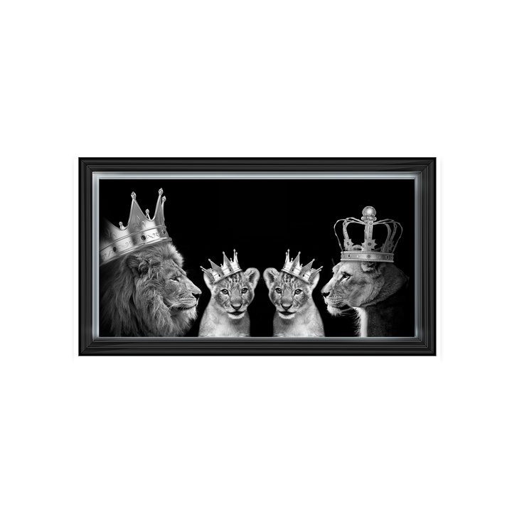 Lion family of 4 (Silver Crowns)