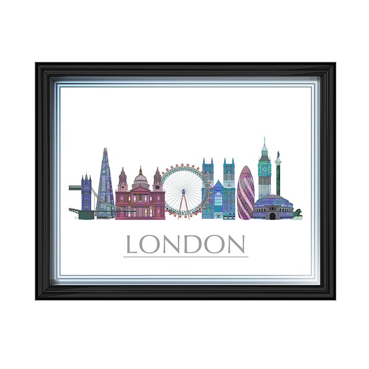 CY048 London Skyline Coloured Buildings