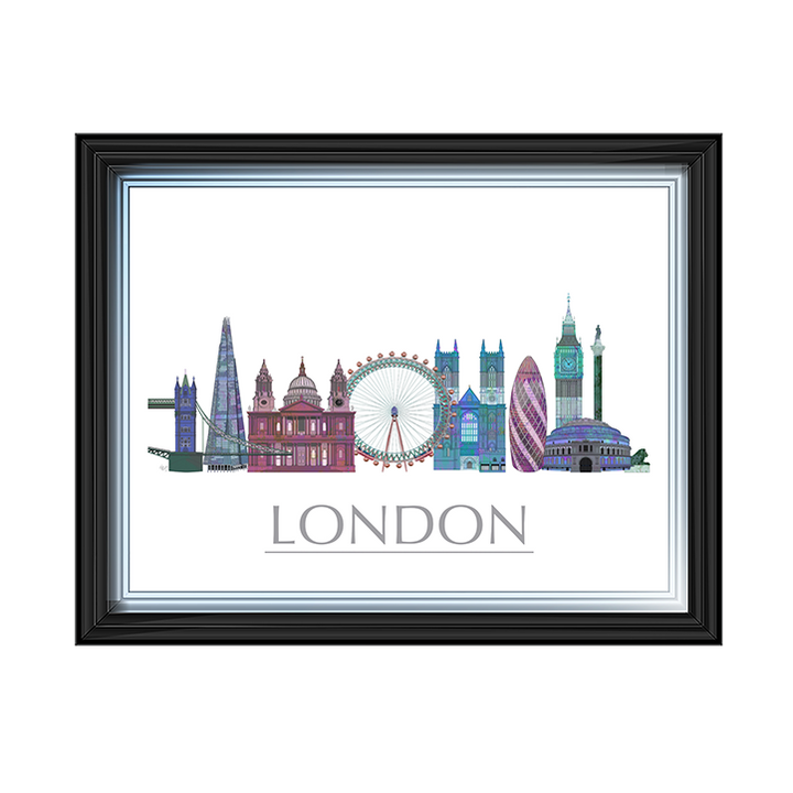 CY048 London Skyline Coloured Buildings