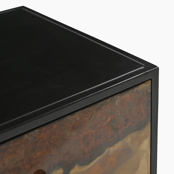 Galaxy Two-Drawer Iron Side Table
