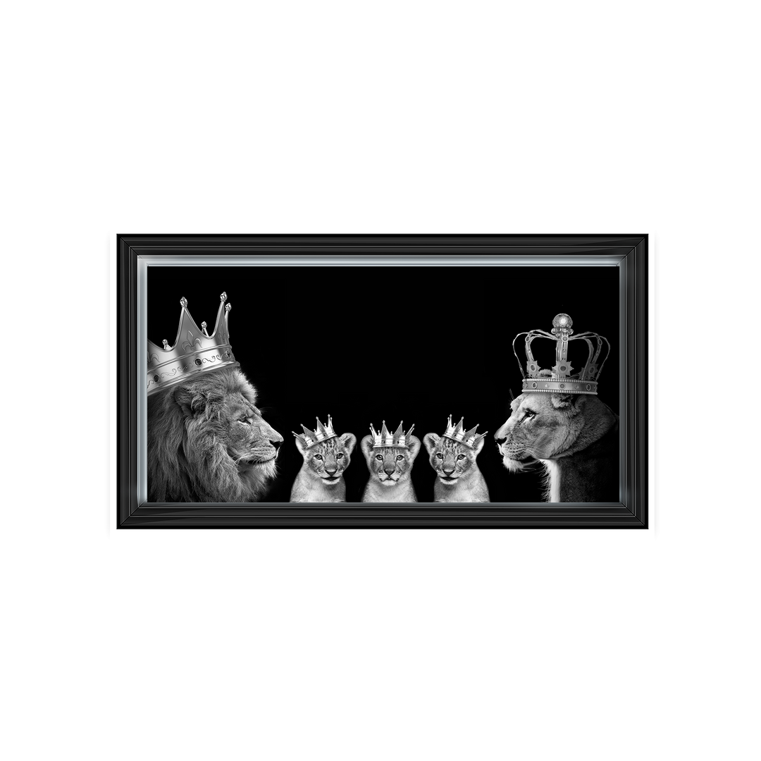 Lion family of 5 (Silver Crowns)