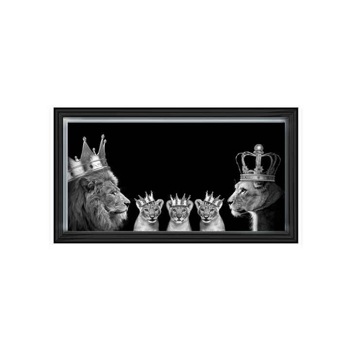 Lion family of 5 (Silver Crowns)