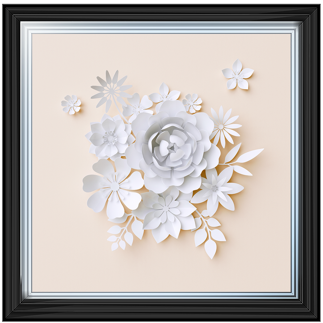 FL006 3D white paper flowers