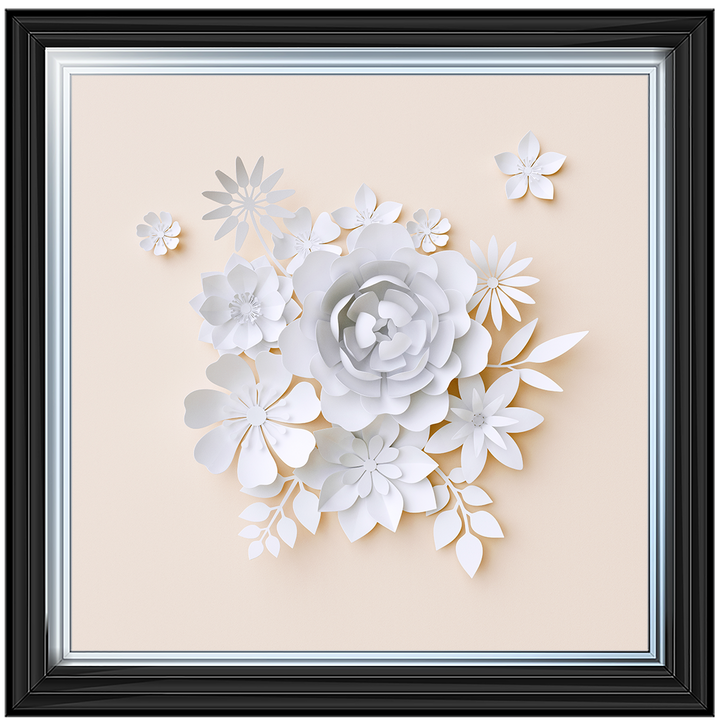 FL006 3D white paper flowers