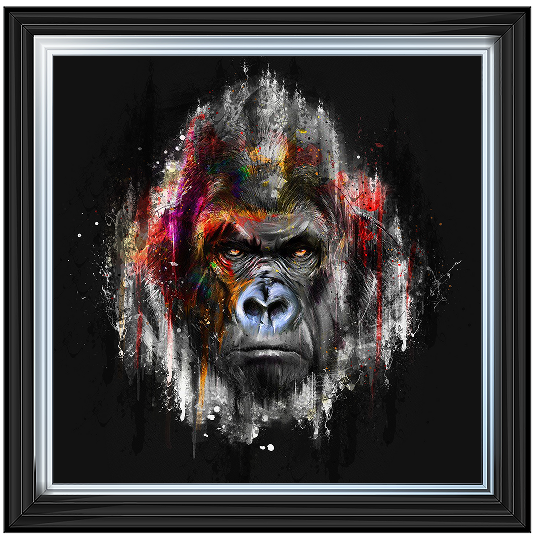 AN422 Black & Red Gorilla Watercolour