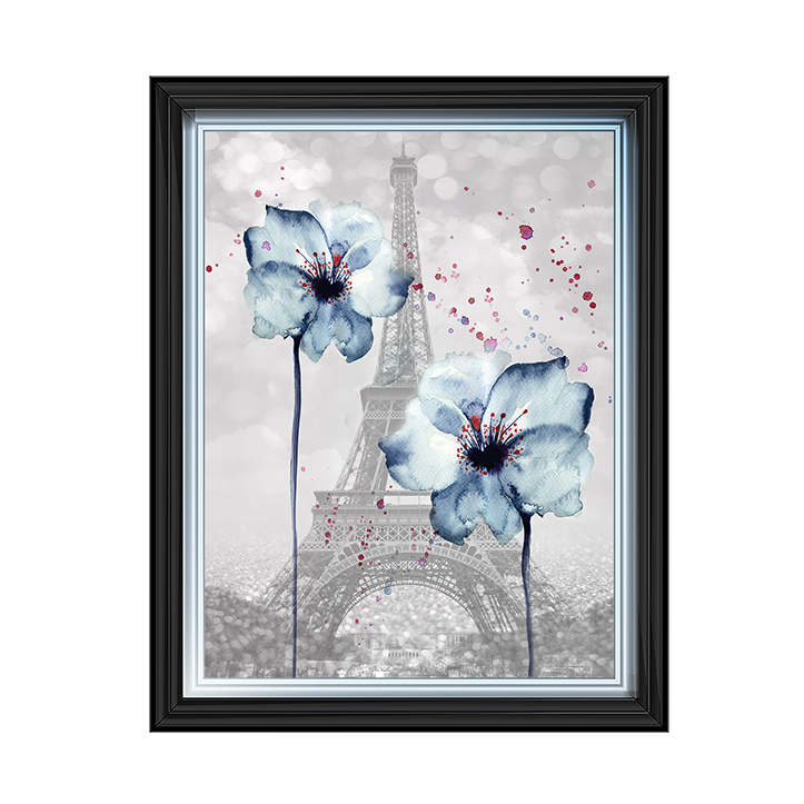 Floral design over Eiffel Tower