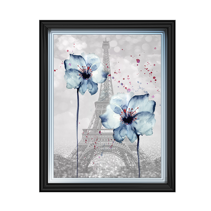 Floral design over Eiffel Tower