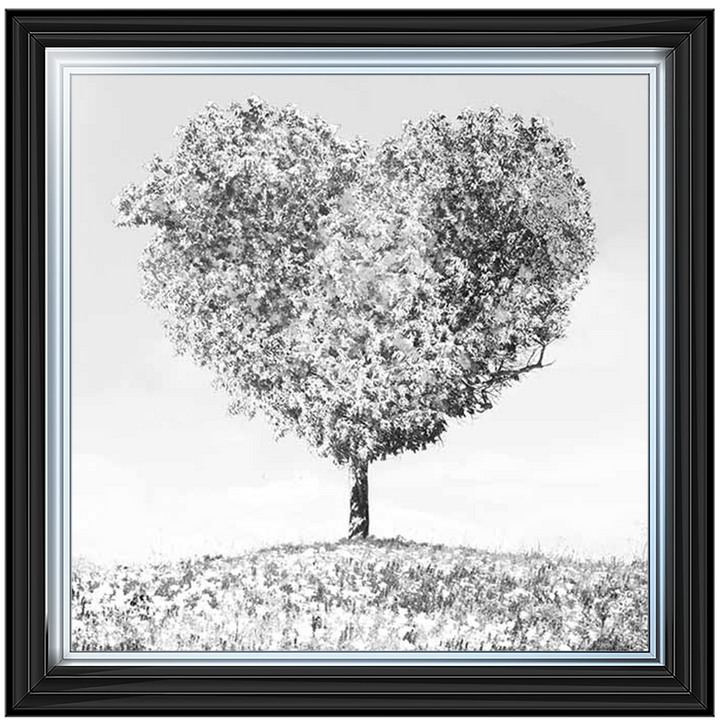 LS297 Black & White Lone Heart Tree