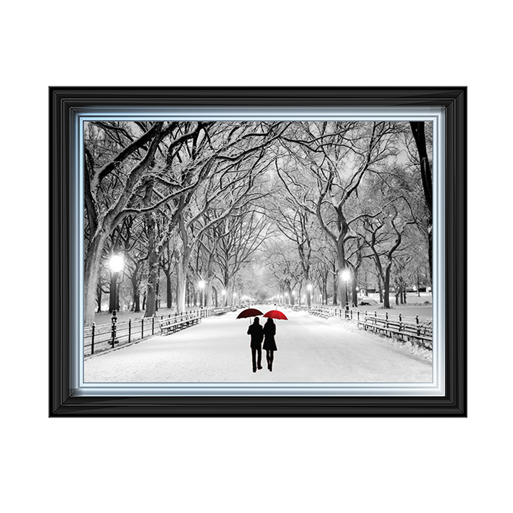 Walk through the snowy park