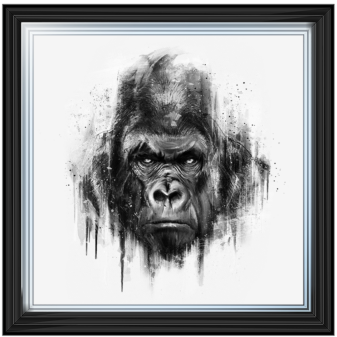 White & Black Gorilla Watercolour