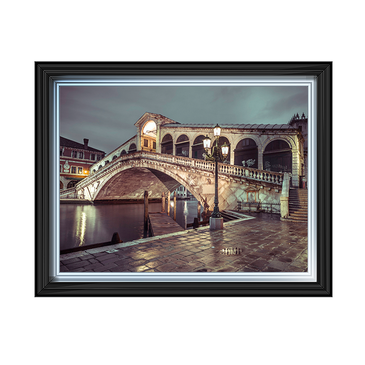 CY077 Rialto Bridge at night, Venice, Italy I