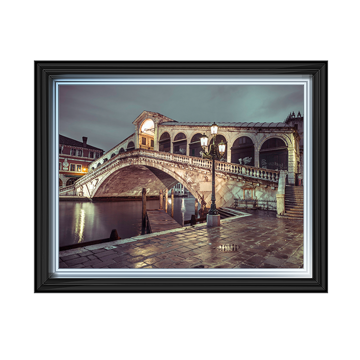CY077 Rialto Bridge at night, Venice, Italy I