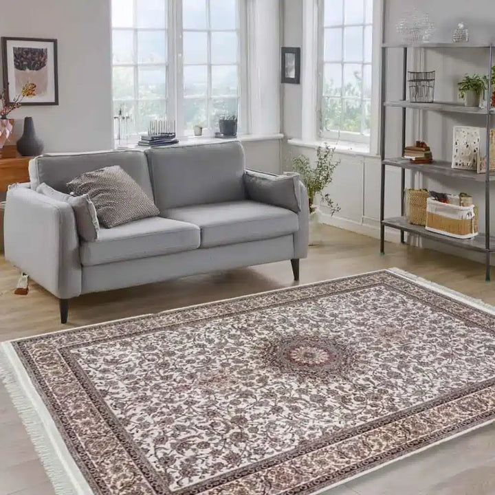 Minyatur Persian Rosette Cream Rug