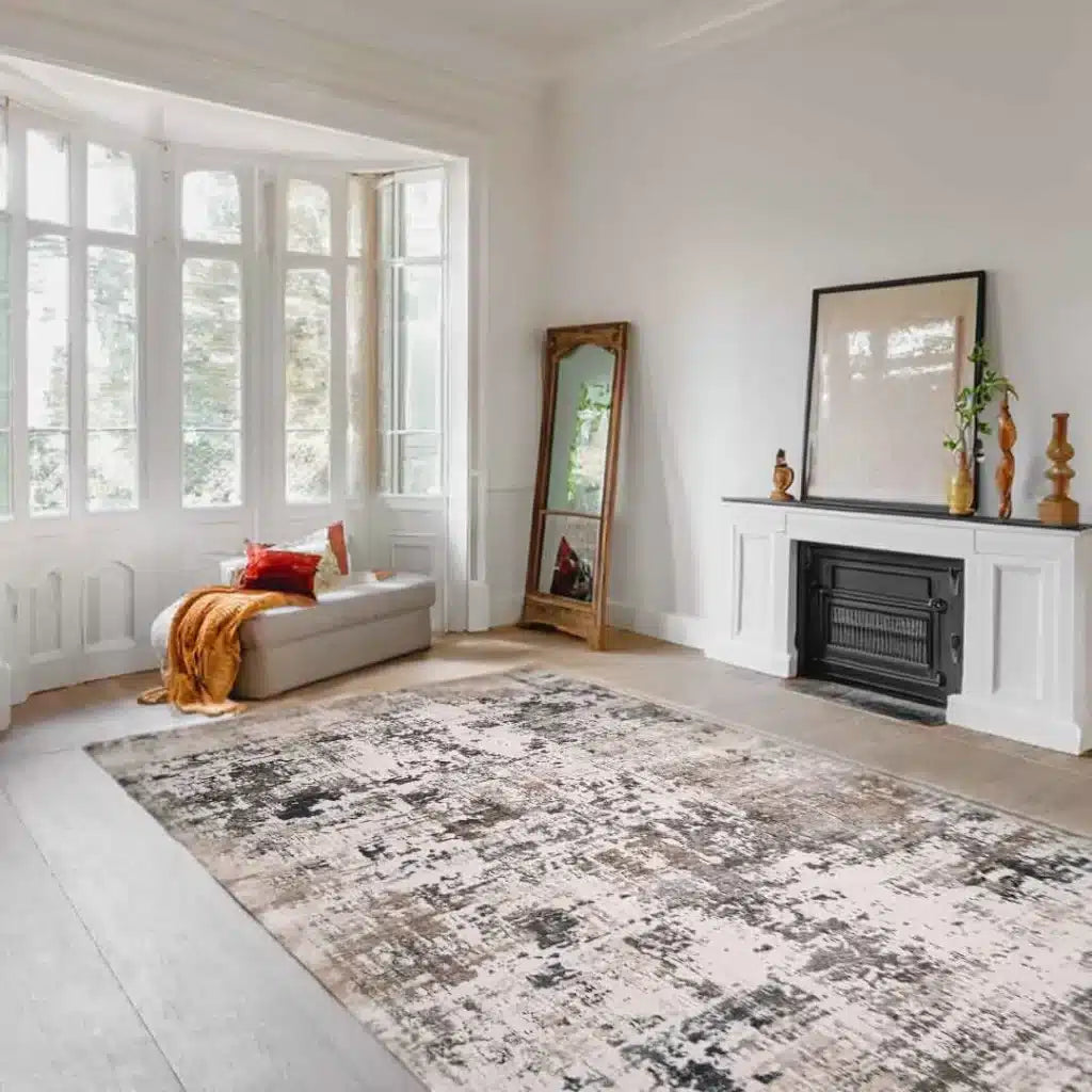 Lorenz Brushstroke Texture Cream Rug