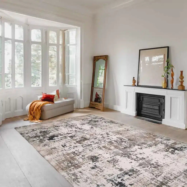 Lorenz Brushstroke Texture Cream Rug