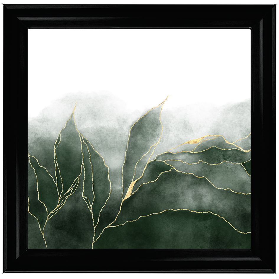 AB163 Green & Gold Abstract |