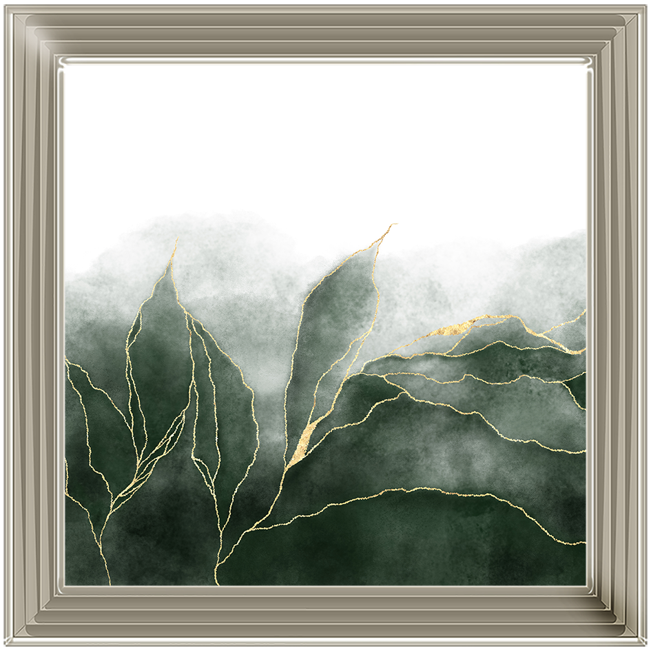 AB163 Green & Gold Abstract |