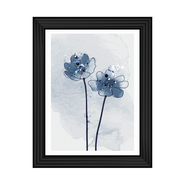 AB245 Blue Watercolour Flowers |