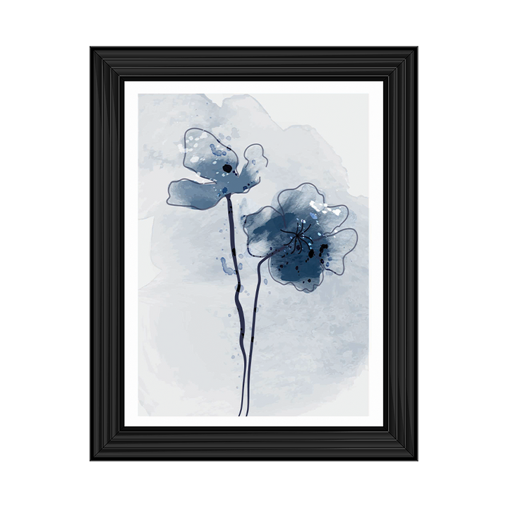 AB246 Blue Watercolour Flowers ||