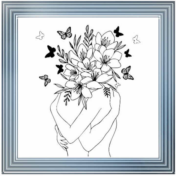 AB259 Floral Hug White Abstract