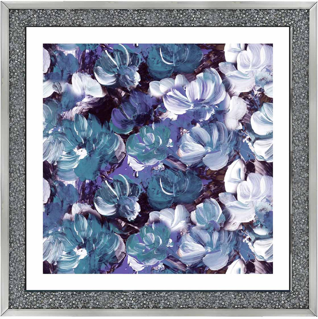 AB447 blue floral abstract