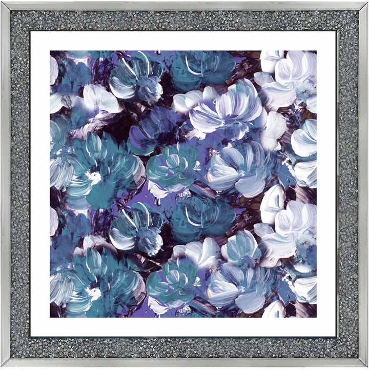 AB447 blue floral abstract
