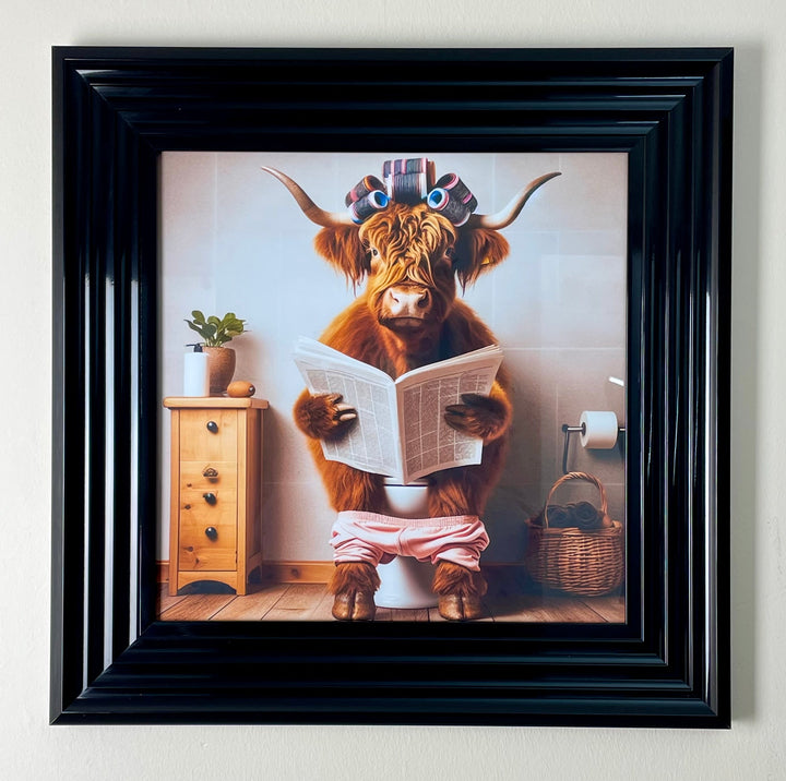 AN1096 40X40 FEMALE COW IN LAVATORY