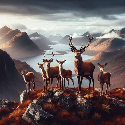 AN1267 STAGS ON HILLS
