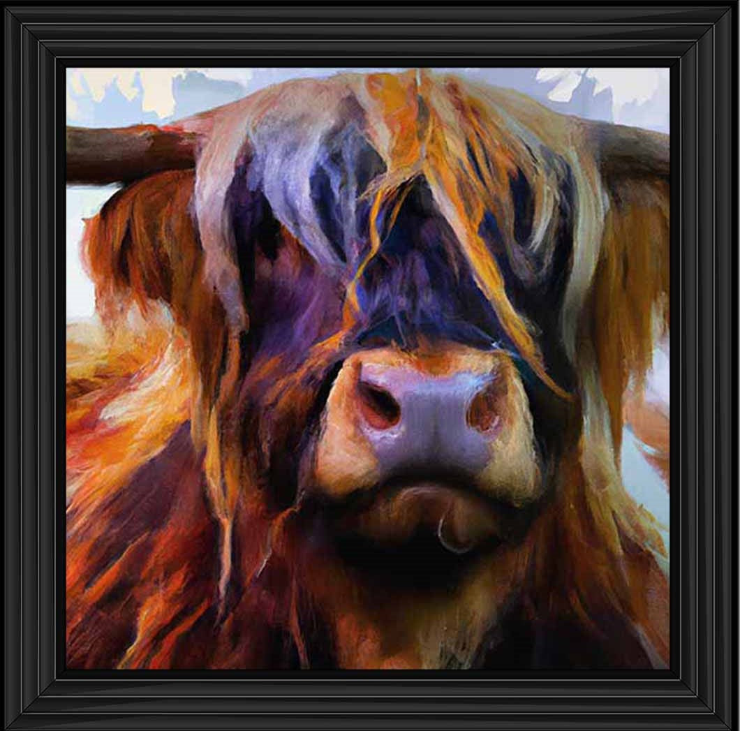 AN1285 HIGHLAND COW PURPLE NOSE