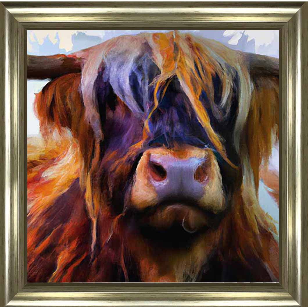 AN1285 HIGHLAND COW PURPLE NOSE