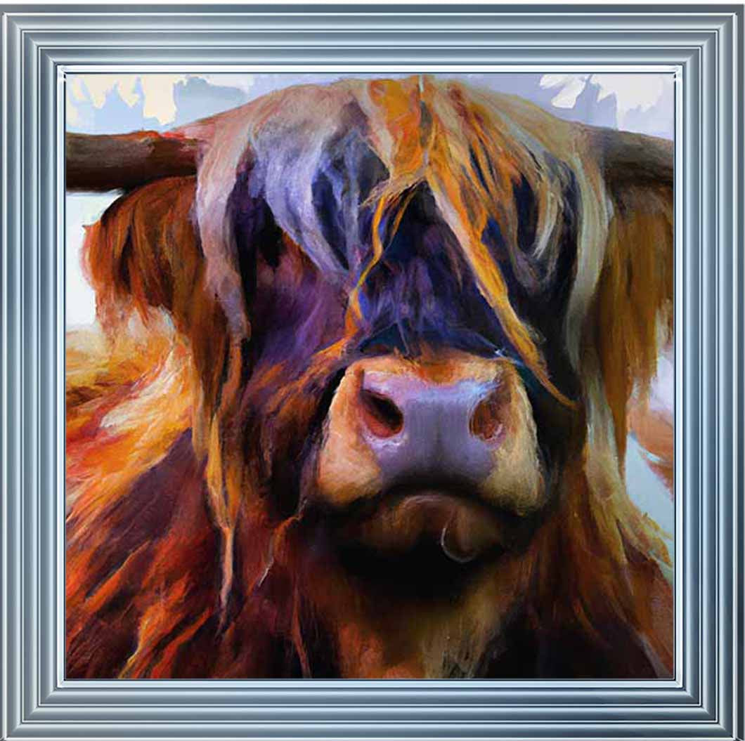 AN1285 HIGHLAND COW PURPLE NOSE