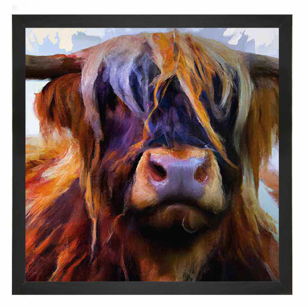 AN1285 HIGHLAND COW PURPLE NOSE