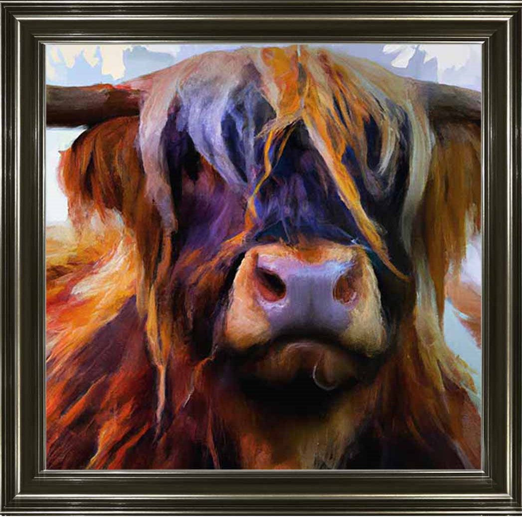 AN1285 HIGHLAND COW PURPLE NOSE