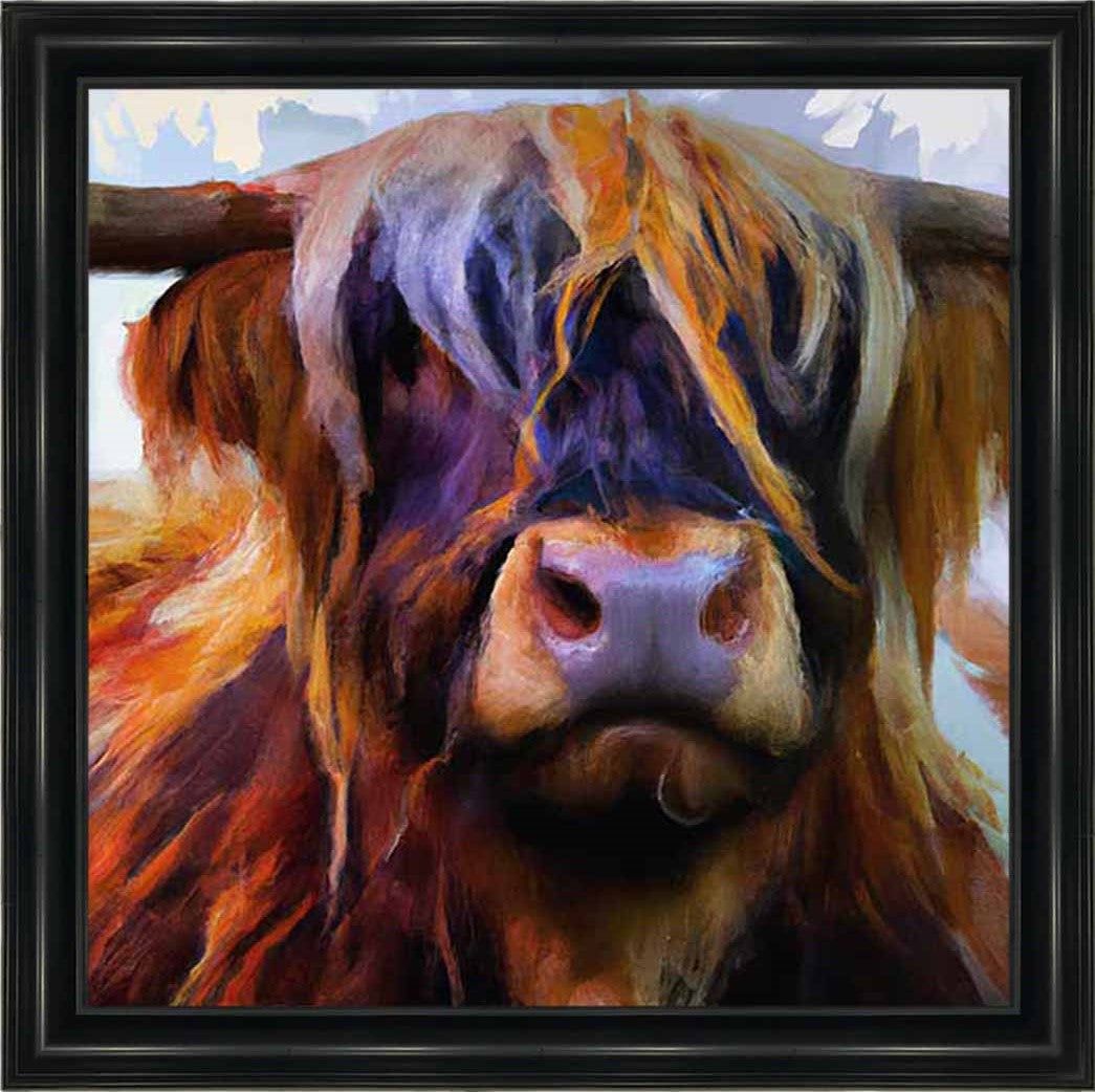 AN1285 HIGHLAND COW PURPLE NOSE