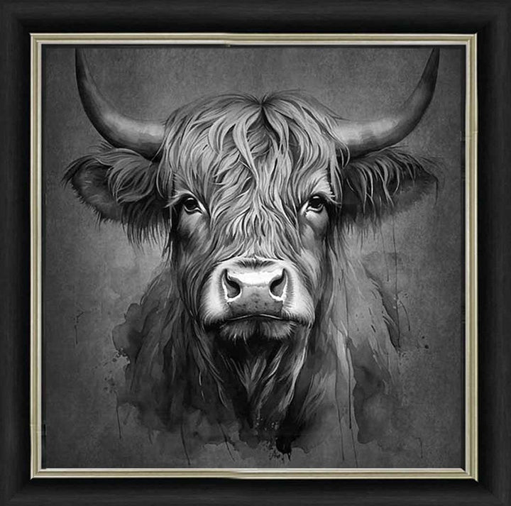 AN1286-B&W BLACK & WHITE COW HEAD