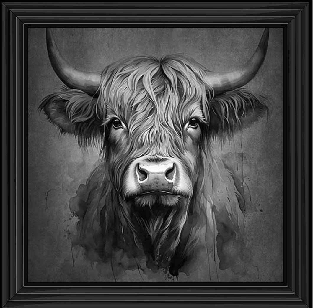 AN1286-B&W BLACK & WHITE COW HEAD