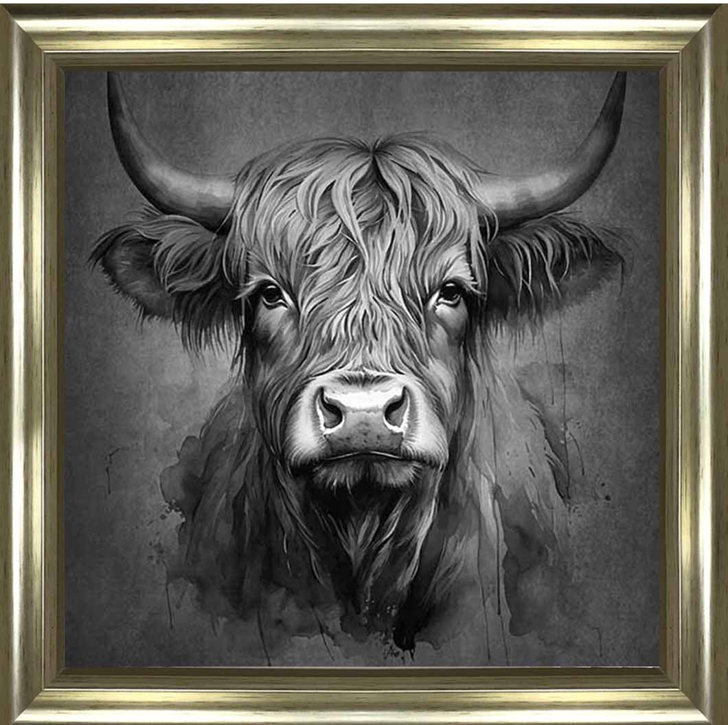 AN1286-B&W BLACK & WHITE COW HEAD