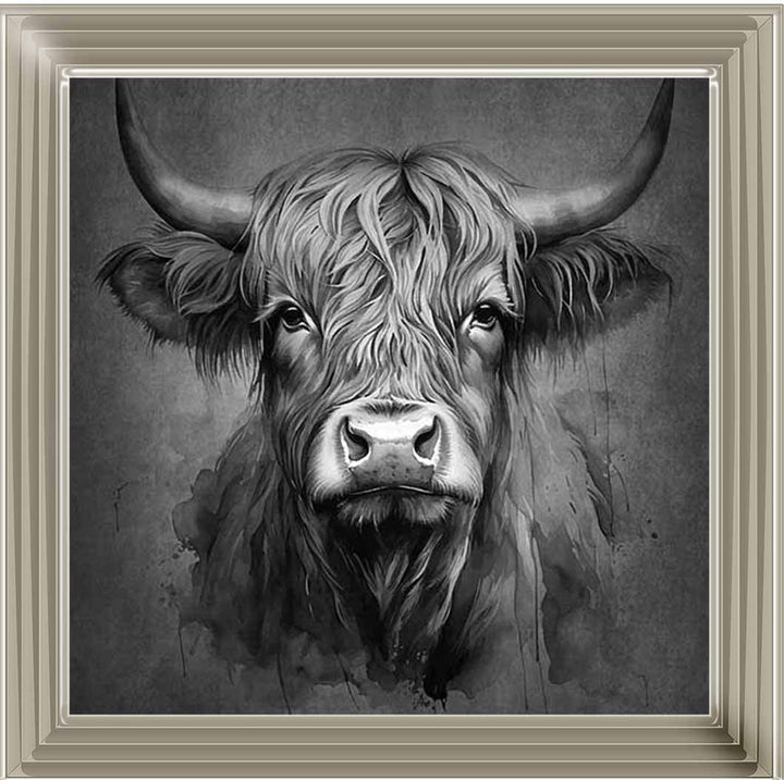AN1286-B&W BLACK & WHITE COW HEAD